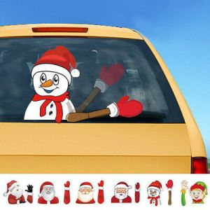 CrazySale דילים  Christmas Rear Windshield Santa Claus Window Decals Car Wiper Sticker Xmas 2019
