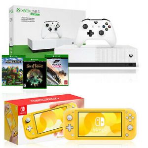 CrazySale דילים  Nintendo Switch Lite Yellow + Xbox One S 1TB All-Digital Edition Gaming Console