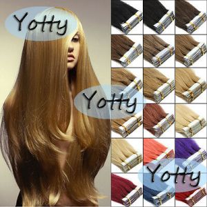 CrazySale דילים  Seamless Tape In Skin Weft 100% Remy Human Hair Extensions Women Fashion Style