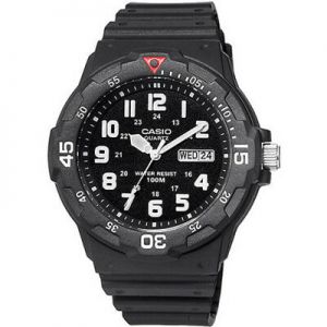  Casio Men&#039;s 43mm Analog Dive-Style Watch, Black Resin